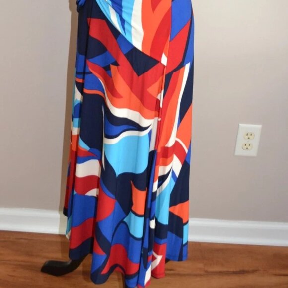 Lauren Ralph Lauren NWT Colorful sleeveless Twist front Jersey Dress, sz 10 - Picture 8 of 9